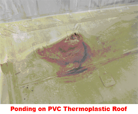 Ponding on PVC Thermoplastic Roof